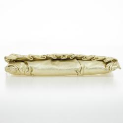 Pre Owned Dolce and Gabbana Gold Pleated Leather Miss Buttercup Clutch