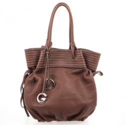 Pre Owned Dolce and Gabbana Brown Leather Drawstring Tote