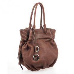 Pre Owned Dolce and Gabbana Brown Leather Drawstring Tote
