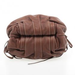 Pre Owned Dolce and Gabbana Brown Leather Drawstring Tote