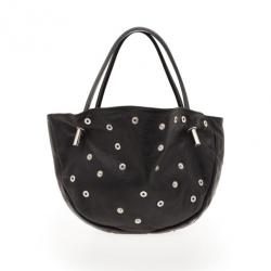 Pre Owned Dolce and Gabbana Black Leather Studded Hobo