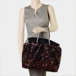 مملوكة مسبقًا Dolce and Gabbana Bronze and Black Sequin Drawstring Tote