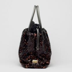 مملوكة مسبقًا Dolce and Gabbana Bronze and Black Sequin Drawstring Tote