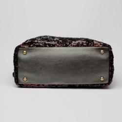 مملوكة مسبقًا Dolce and Gabbana Bronze and Black Sequin Drawstring Tote