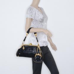 Pre Owned Dolce and Gabbana Black Leather Medium Satchel