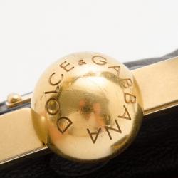 Pre Owned Dolce and Gabbana Black Leather Medium Satchel