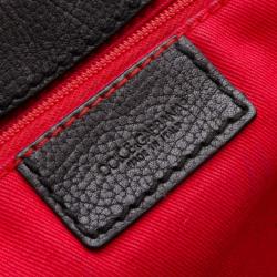 Pre Owned Dolce and Gabbana Black Leather Medium Satchel