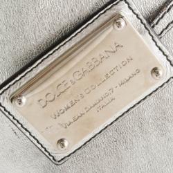 مملوكة مسبقًا Dolce and Gabbana Metallic Leather Boston Satchel