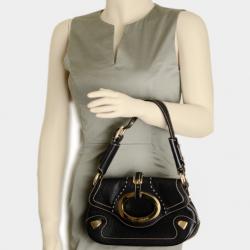 Pre Owned Dolce and Gabbana Black Leather Miss Really Hot Shoulder Bag 