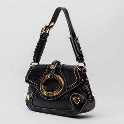 Pre Owned Dolce and Gabbana Black Leather Miss Really Hot Shoulder Bag 