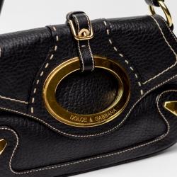 Pre Owned Dolce and Gabbana Black Leather Miss Really Hot Shoulder Bag 