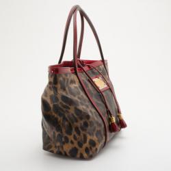 Pre Owned Dolce and Gabbana Miss Escape Leopard Print Tote 