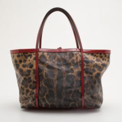 Pre Owned Dolce and Gabbana Miss Escape Leopard Print Tote 