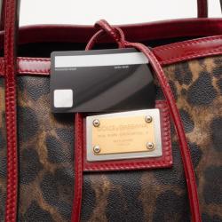 Pre Owned Dolce and Gabbana Miss Escape Leopard Print Tote 