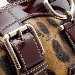 Dolce and Gabanna Leopard Satin 'Miss Easy Way' Mini Boston Bag