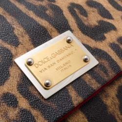 Pre Owned Dolce and Gabbana Leopard Miss Sicily Satchel
