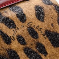 Pre Owned Dolce and Gabbana Leopard Miss Sicily Satchel