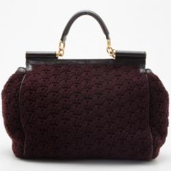 مملوكة مسبقًا Dolce and Gabbana Brocaded Miss Sicily Satchel