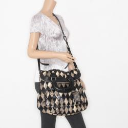 Pre Owned Dolce and Gabbana Black Diamond Miss Pocket Ayers Foldover Bag 