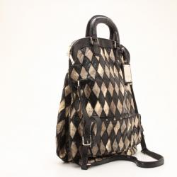 Pre Owned Dolce and Gabbana Black Diamond Miss Pocket Ayers Foldover Bag 