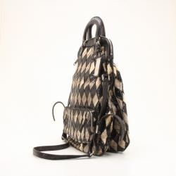 Pre Owned Dolce and Gabbana Black Diamond Miss Pocket Ayers Foldover Bag 