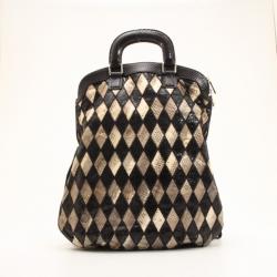 Pre Owned Dolce and Gabbana Black Diamond Miss Pocket Ayers Foldover Bag 