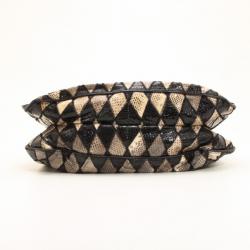 Pre Owned Dolce and Gabbana Black Diamond Miss Pocket Ayers Foldover Bag 