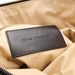 Pre Owned Dolce and Gabbana Black Diamond Miss Pocket Ayers Foldover Bag 