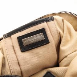 Pre Owned Dolce and Gabbana Black Diamond Miss Pocket Ayers Foldover Bag 