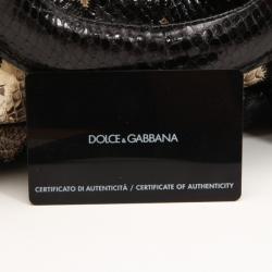 Pre Owned Dolce and Gabbana Black Diamond Miss Pocket Ayers Foldover Bag 
