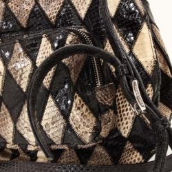 Pre Owned Dolce and Gabbana Black Diamond Miss Pocket Ayers Foldover Bag 