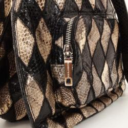 Pre Owned Dolce and Gabbana Black Diamond Miss Pocket Ayers Foldover Bag 