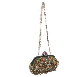 Dolce and Gabbana Mulitcolor Jewel Embellished Frame Chain Clutch