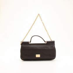 مملوكة مسبقًا Dolce and Gabbana Black Leather Mini Miss Sicily Bag