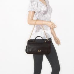 مملوكة مسبقًا Dolce and Gabbana Black Leather Mini Miss Sicily Bag