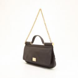 مملوكة مسبقًا Dolce and Gabbana Black Leather Mini Miss Sicily Bag