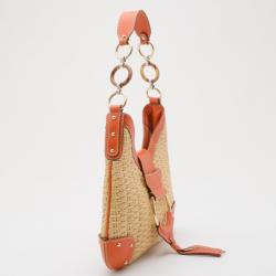 Pre Owned Dolce and Gabbana Woven Hobo with Orange Trim