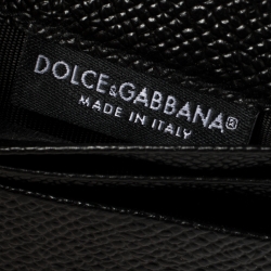 مملوكة مسبقًا محفظة دولتشي أند غابانا جلد أسود مزخرف أسود بالشعار
