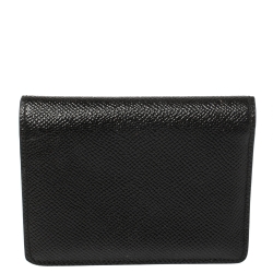 مملوكة مسبقًا محفظة دولتشي أند غابانا جلد أسود مزخرف أسود بالشعار