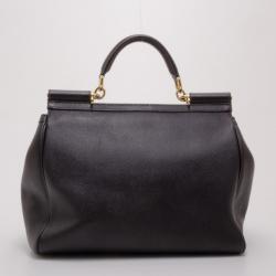 Pre Owned Dolce and Gabbana Black Miss Sicily Satchel