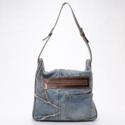 Pre Owned Dolce and Gabbana Distressed Denim Hobo
