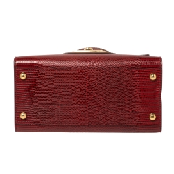 Pre Owned حقيبة بيد علوية دولتشي آند غابانا ويلكم جلد بنقشة السحلية أحمر