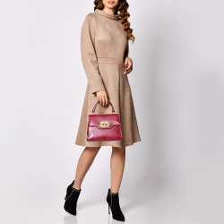 Pre Owned حقيبة بيد علوية دولتشي آند غابانا ويلكم جلد بنقشة السحلية أحمر