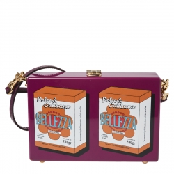 مملوكة مسبقًا حقيبة كلتش دولتشي أند غابانا بيليزا بوكس خشب بنفسجي