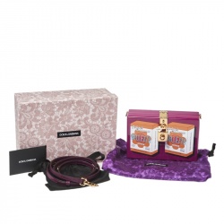 مملوكة مسبقًا حقيبة كلتش دولتشي أند غابانا بيليزا بوكس خشب بنفسجي