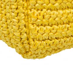 Pre Owned حقيبة يد توت دولتشي أند غابانا ميس سيسيلي مجدولة رافية صفراء