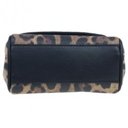 Pre Owned Dolce and Gabbana Leopard Print Leather Mini Sicily Bag