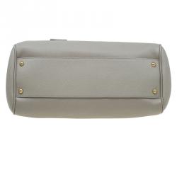 Pre Owned Dolce and Gabbana Beige Leather Large Miss Sicily Tote