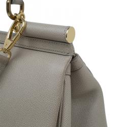 Pre Owned Dolce and Gabbana Beige Leather Large Miss Sicily Tote