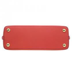Pre Owned Dolce and Gabbana Orange Textured Leather Large Megan Dome Satchel